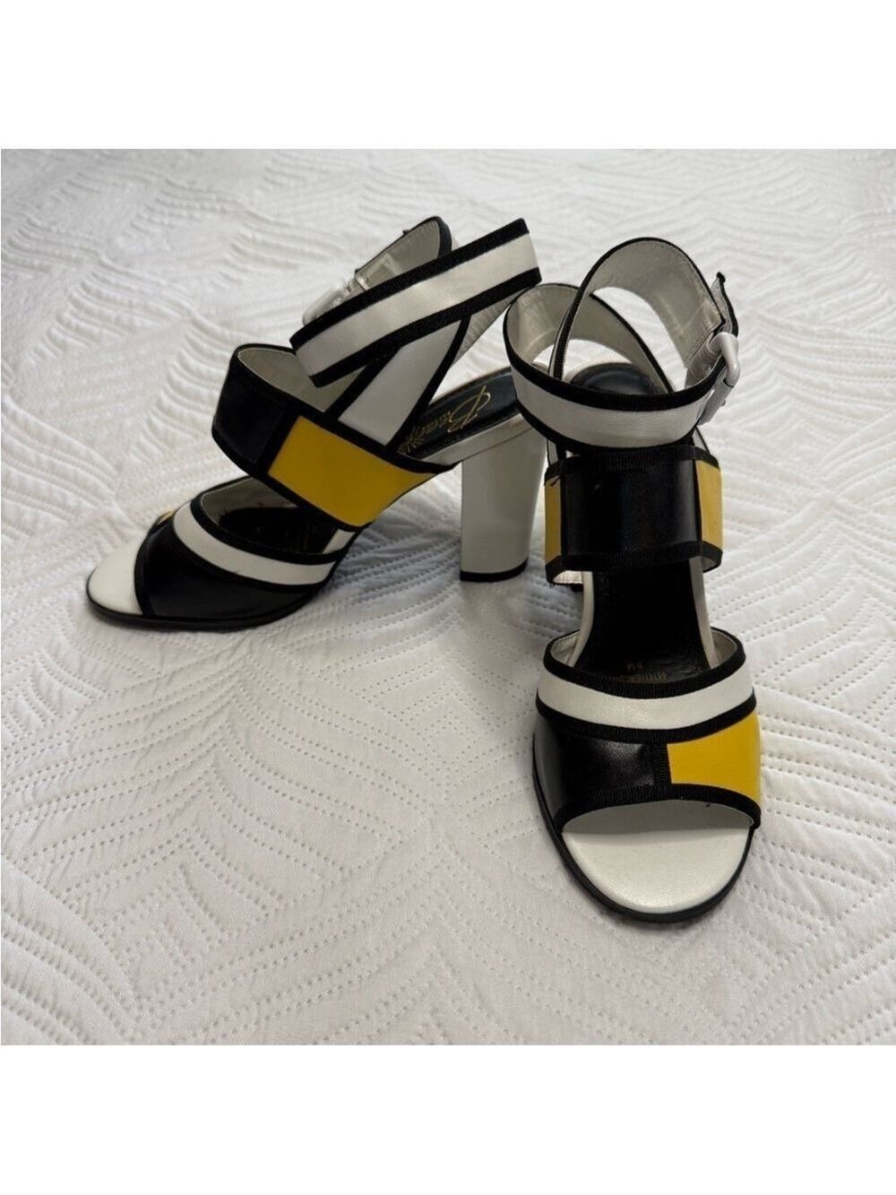 Beacon Women’s Multi-Colored Strappy Heel Sandals. Size 8